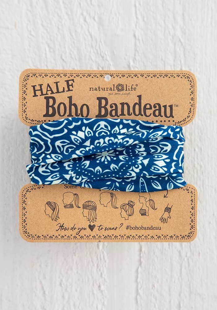 Half Boho Bandeau Navy Wildflowers