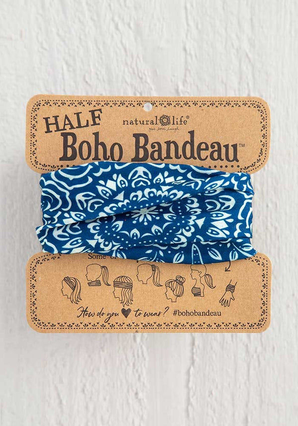 Half Boho Bandeau Navy Cream Mandala