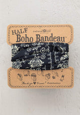 Half Boho Bandeau Floral Printed Blue Cream