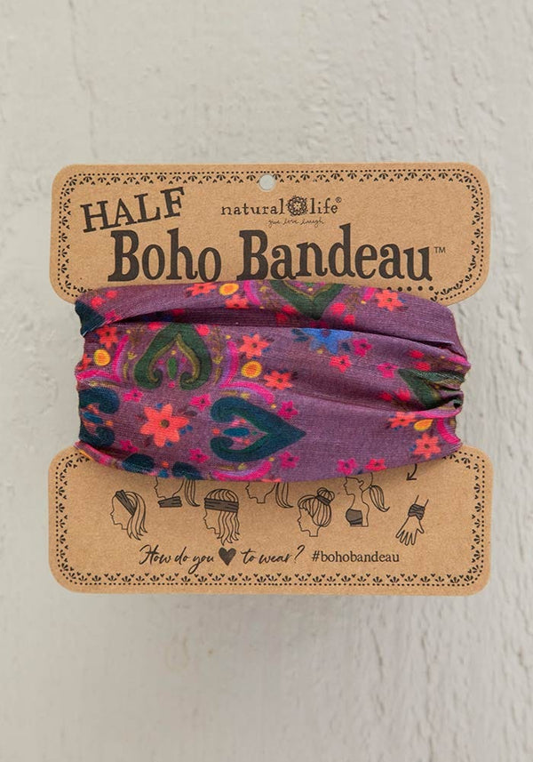 Half Boho Bandeau Plum Floral Mandala