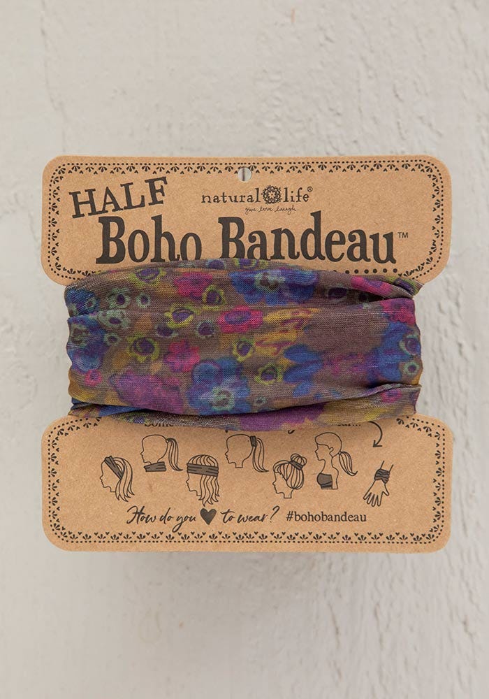 Half Boho Bandeau Navy Wildflowers