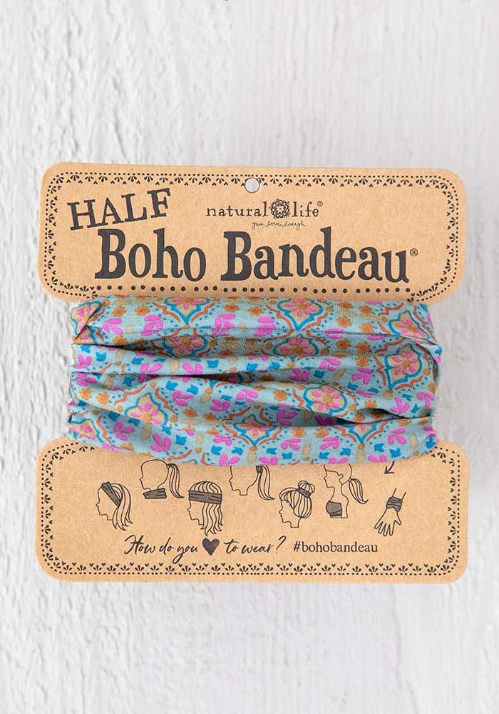 Half Boho Bandeau Black White Daisies