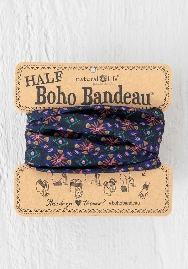 Half Boho Bandeau Black Multi Burst