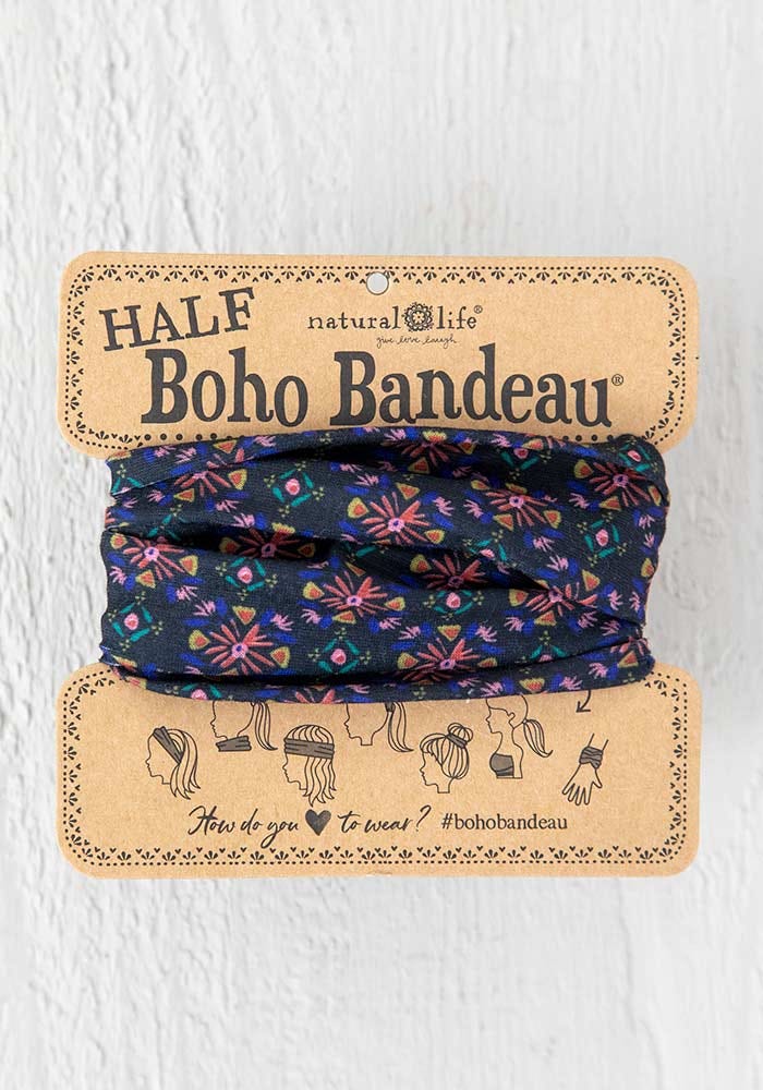 Half Boho Bandeau Wine Floral Border