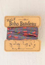 Half Boho Bandeau Wine Floral Border
