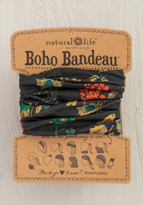 Full Boho Bandeau Charcoal Floral