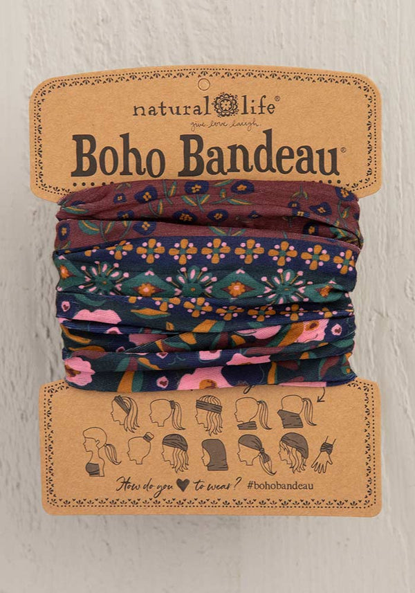 Full Boho Bandeau Wine Floral Border