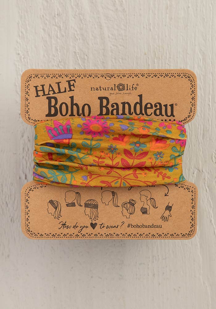 Half Boho Bandeau Mustard Floral