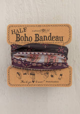Half Boho Bandeau Wine Floral Border