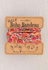 Half Boho Bandeau Floral Printed Blue Cream