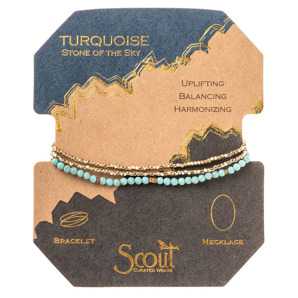 Delicate Stone Wrap Turquoise/Gold