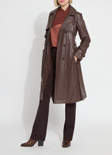 Cielo Vegan Leather Trench Coat Dark Mocha
