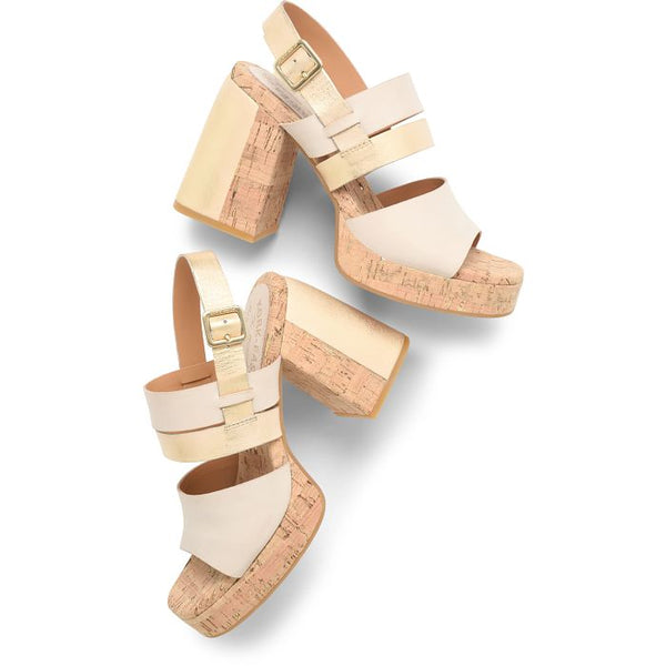 Maxi Heeled Sandals Natural Nude Gold
