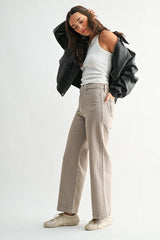 Patch Pocket Wide Leg Pants Moonstone