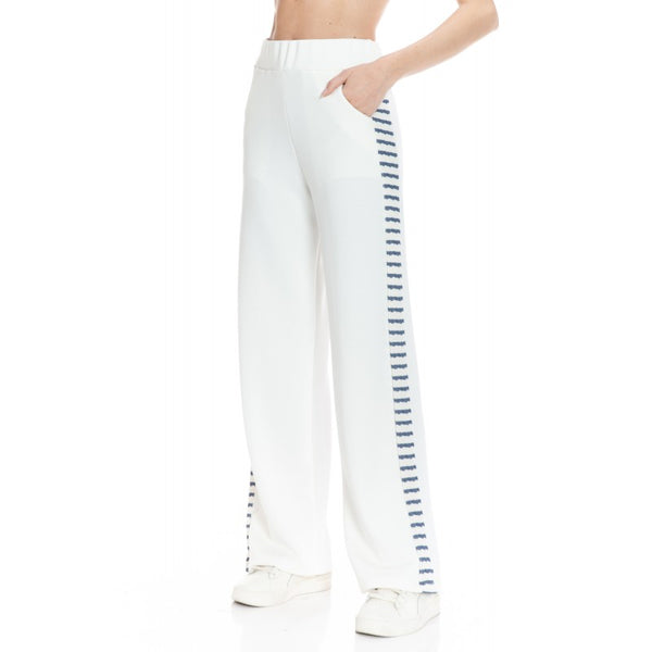 Stripe Contrast Straight Leg Pants Denim