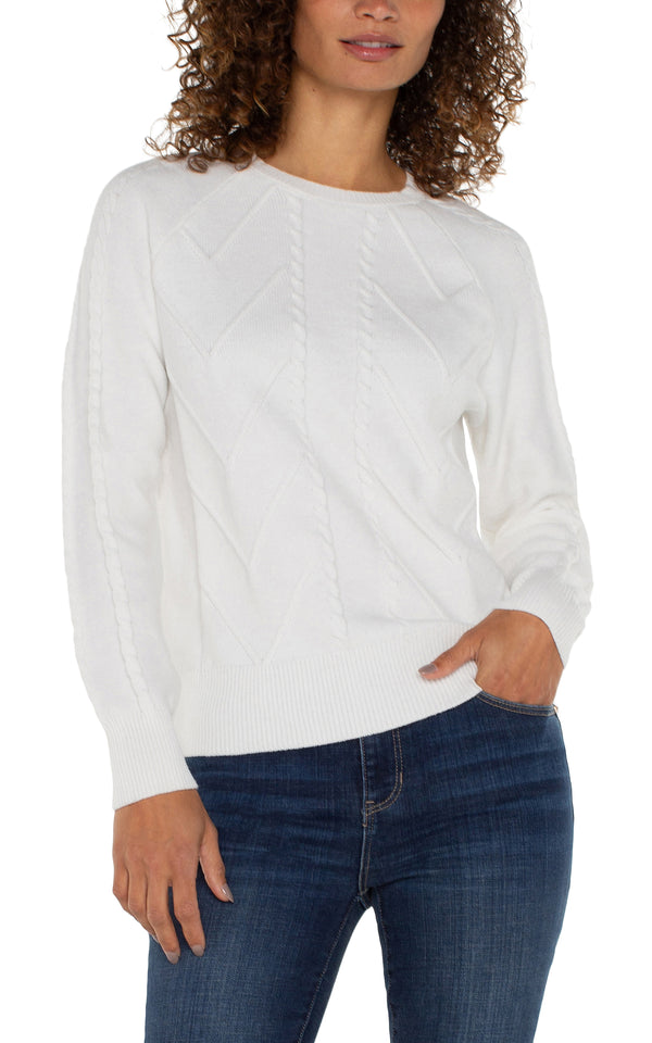 Crew Neck Raglan Sweater Porcelain