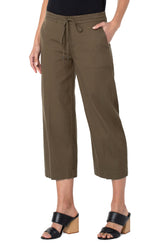 Kelsey Tie Front Culotte Pant Olive Grove