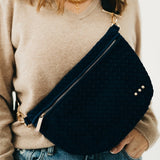Suede Westlyn Woven Bum Bag Navy