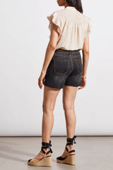 Audrey Girlfriend Classic Denim Short Dusty Black
