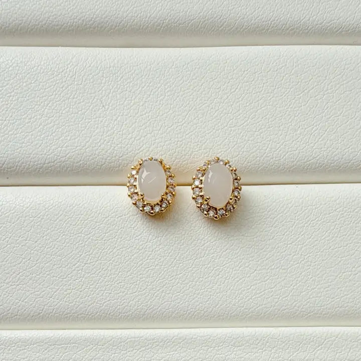 Opalite CZ Stud Earrings