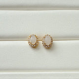 Opalite CZ Stud Earrings