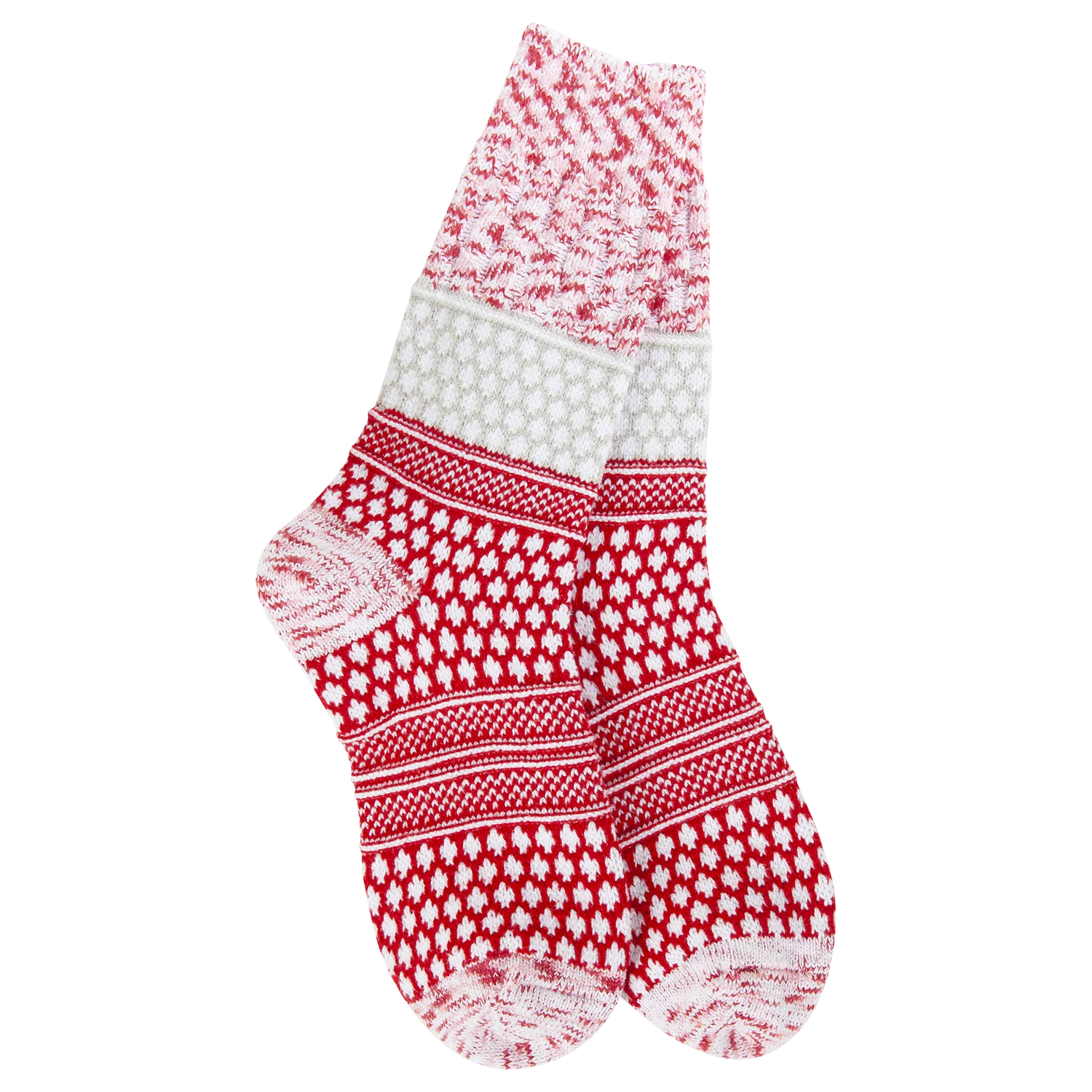 Weekend Gallery Textured Crew Sock Peppermint Multi
