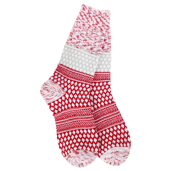 Weekend Gallery Textured Crew Sock Peppermint Multi