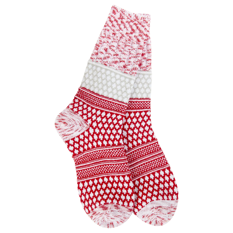 Weekend Gallery Textured Crew Sock Peppermint Multi