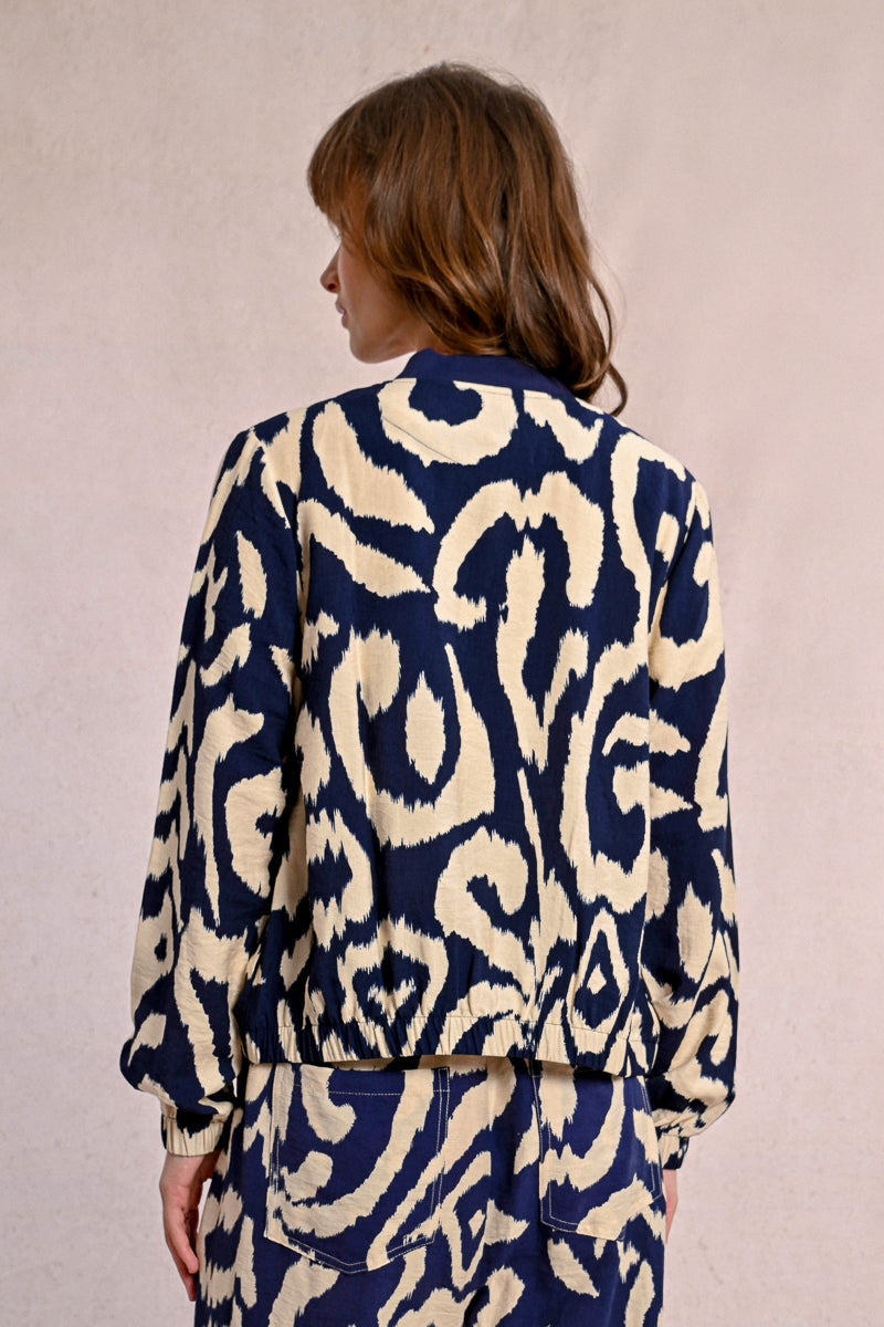 Printed Woven Jacket Navy Thais