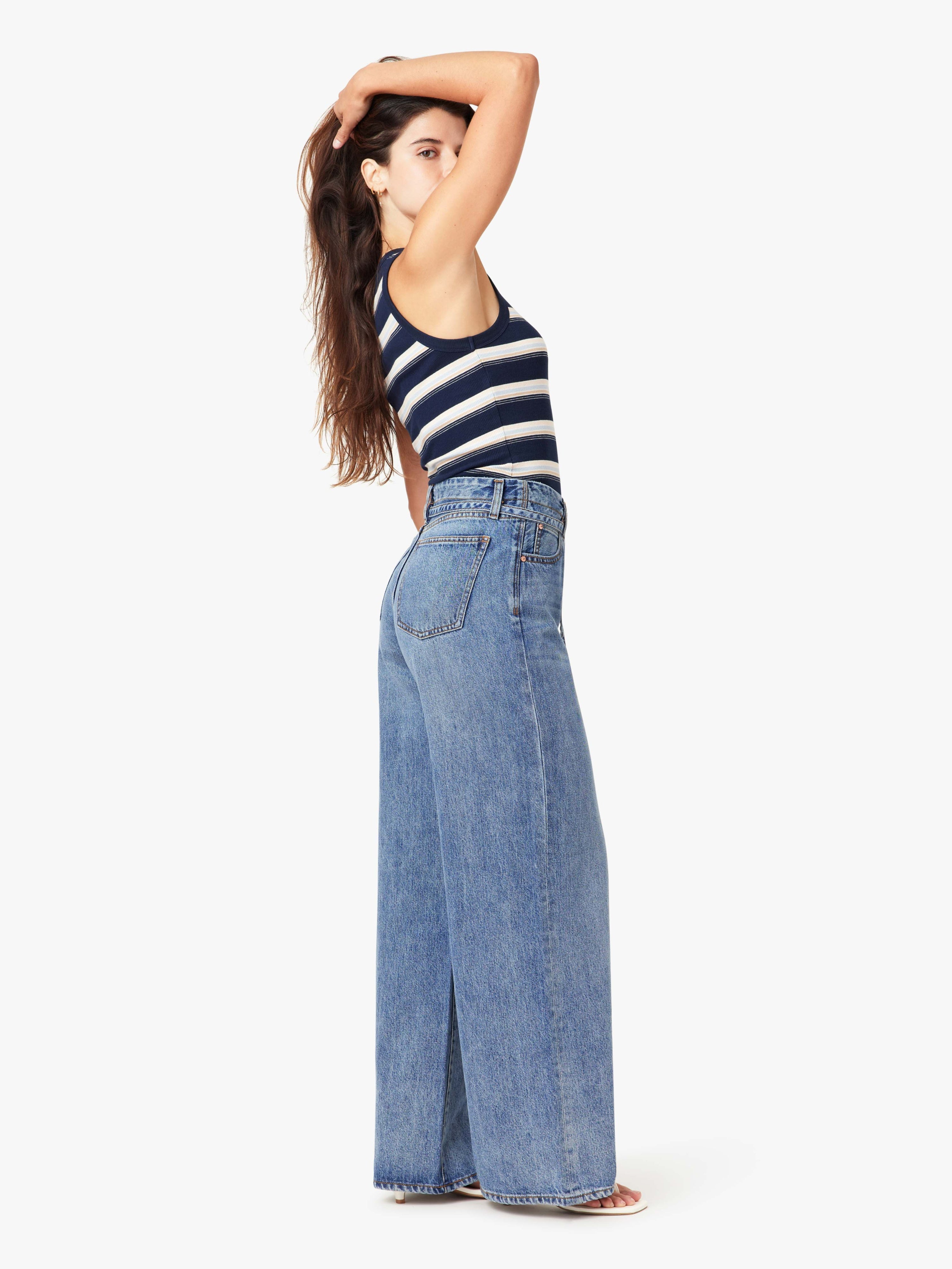 Brynn Belted Wide Leg Jeans Cove