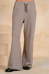 Contrast Drawstring Pants Taupe + Black