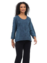 Barbara 3/4 Sleeve  Top Teal