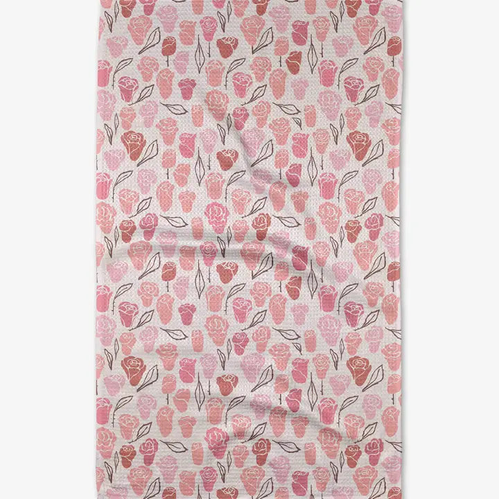 Geometry Tea Towel Neutral Rose