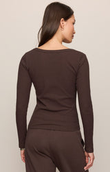Greyson Scoop Long Sleeve Tee Cocoa Bean