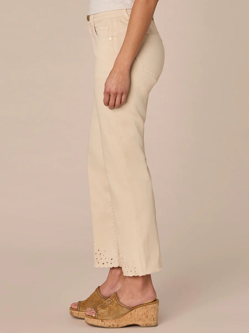 High Rise Cropped Embroidered Itty Bitty Flare Jeans Birch