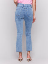 Side Snap Bootcut Jeans Light Blue