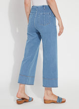Margo High Waist Wide Crop Denim Pants Bleached Blue