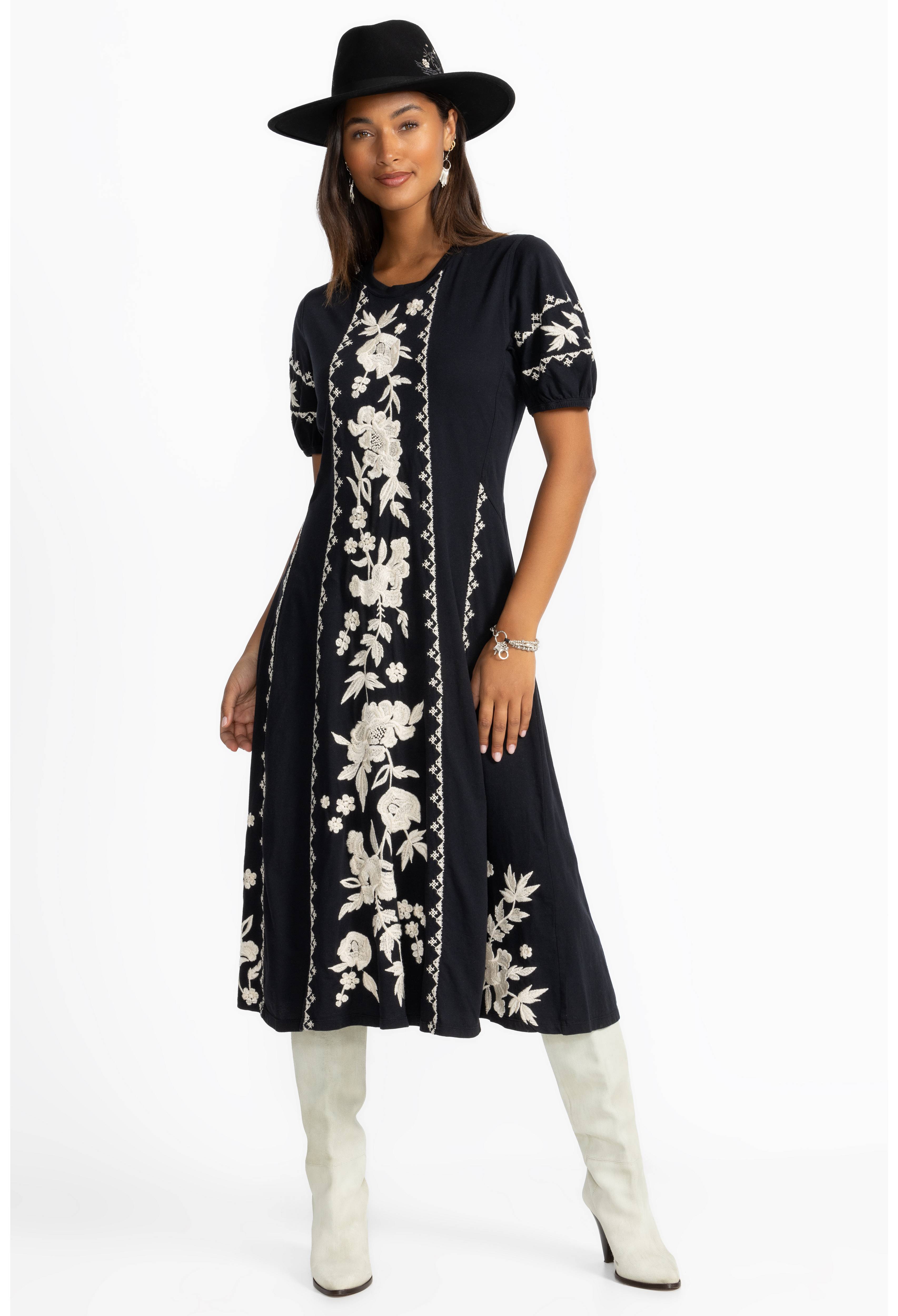 Camille Seamed Knit Dress Black