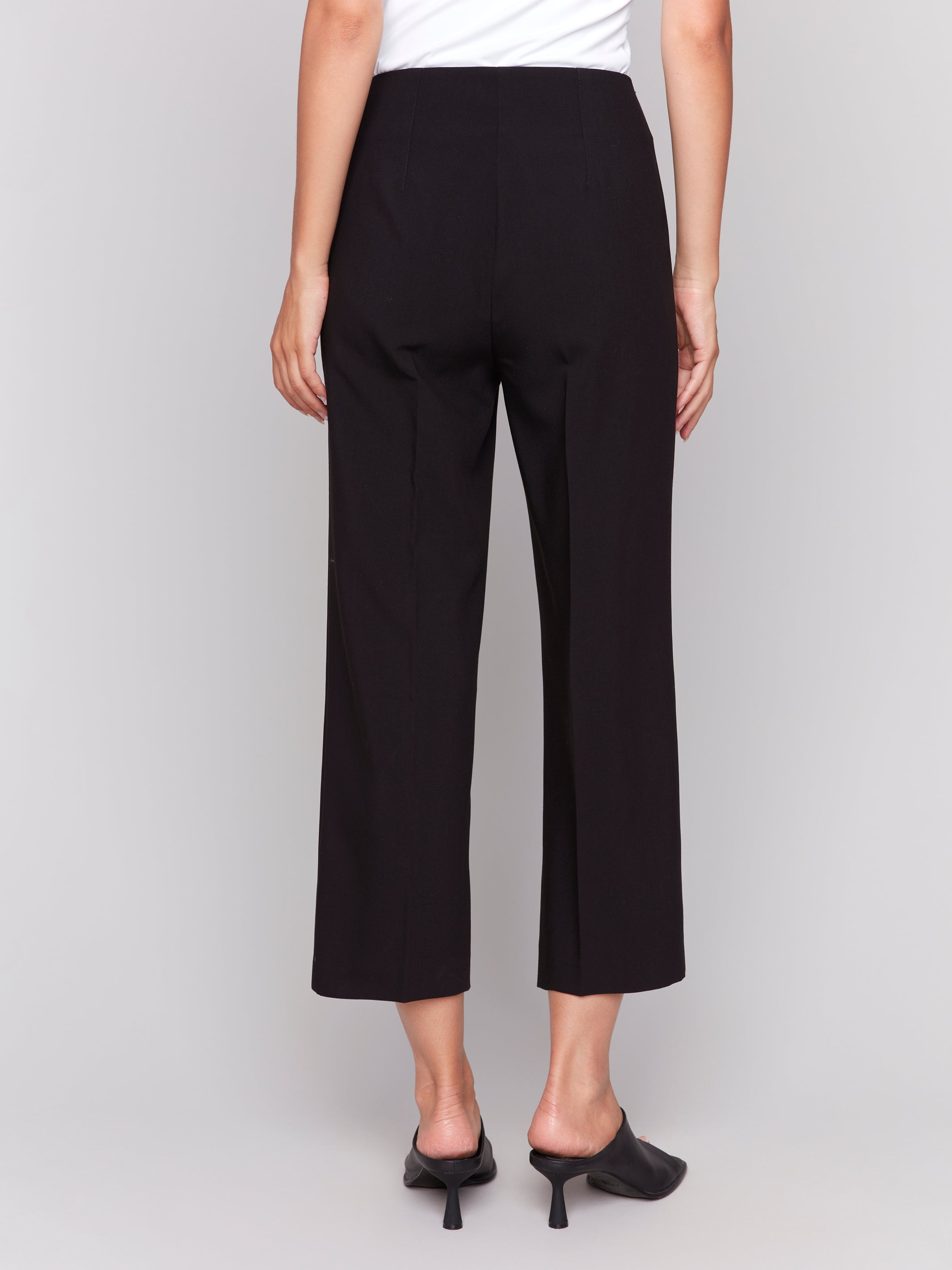 Cropped Wide Leg Pants Black