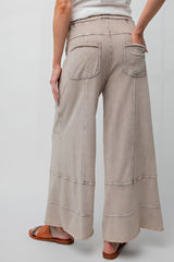 Mineral Washed Terry Knit Pants Mushroom