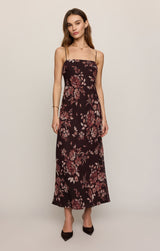 Velina Rhea Floral Maxi Dress Berry Noir