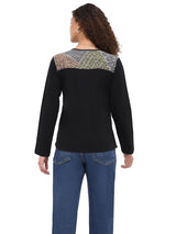 Gala Embroidered Top Black Multi