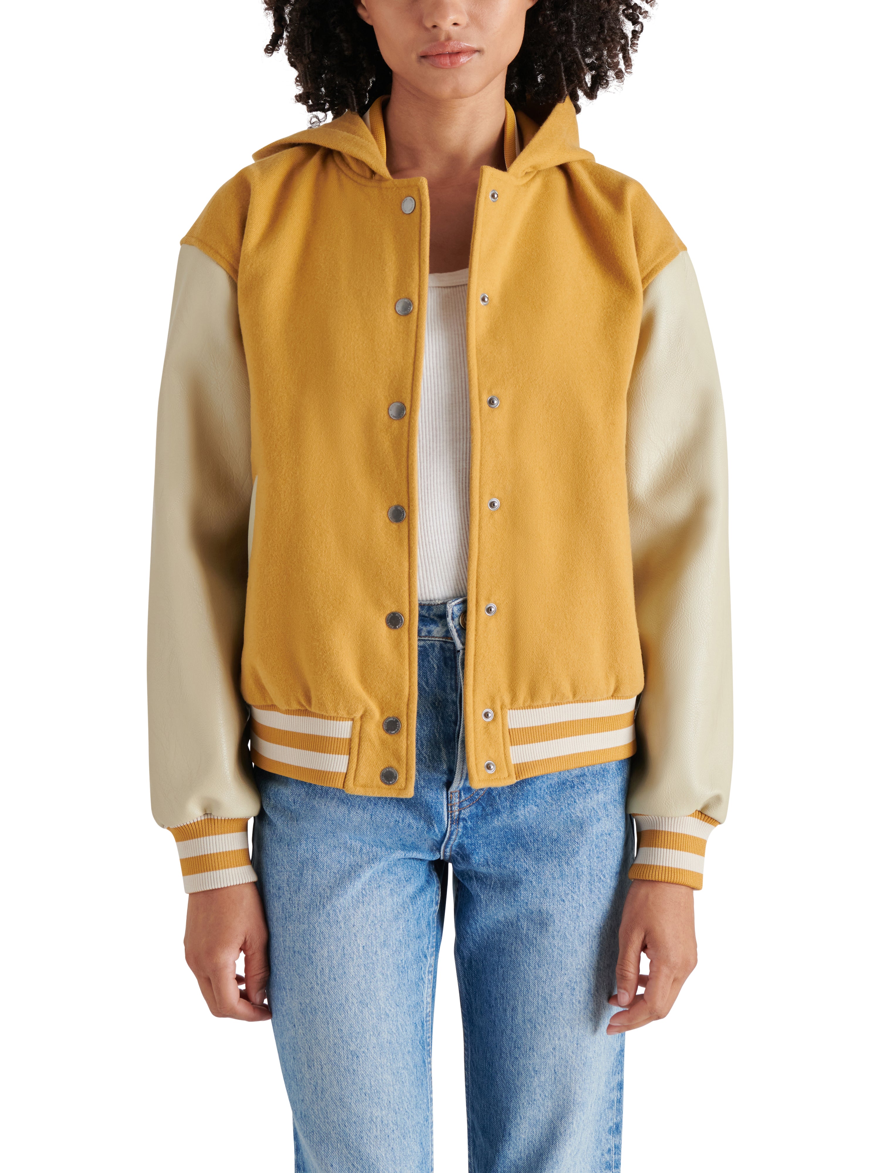 Finn Brushed Twill Varsity Bomber Jacket Ginger Spice