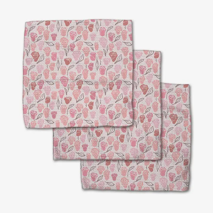 Geometry Dishcloth Set Neutral Rose