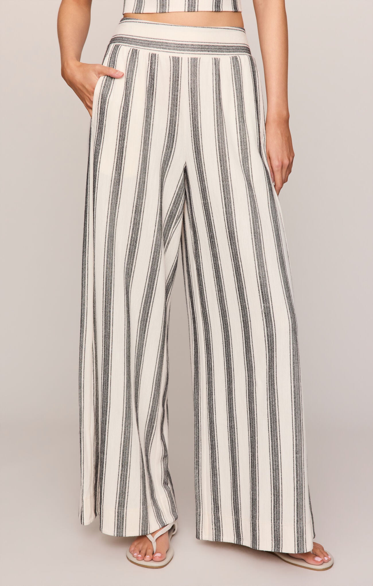 Pierre Knit Striped Pants Black