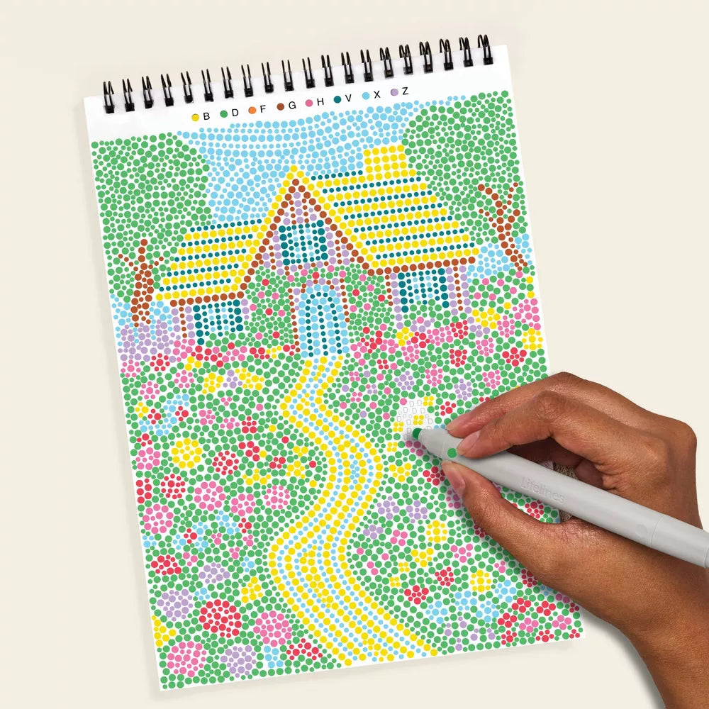 Lifelines FlowArt Dot By Letter Book Cozy Cottage