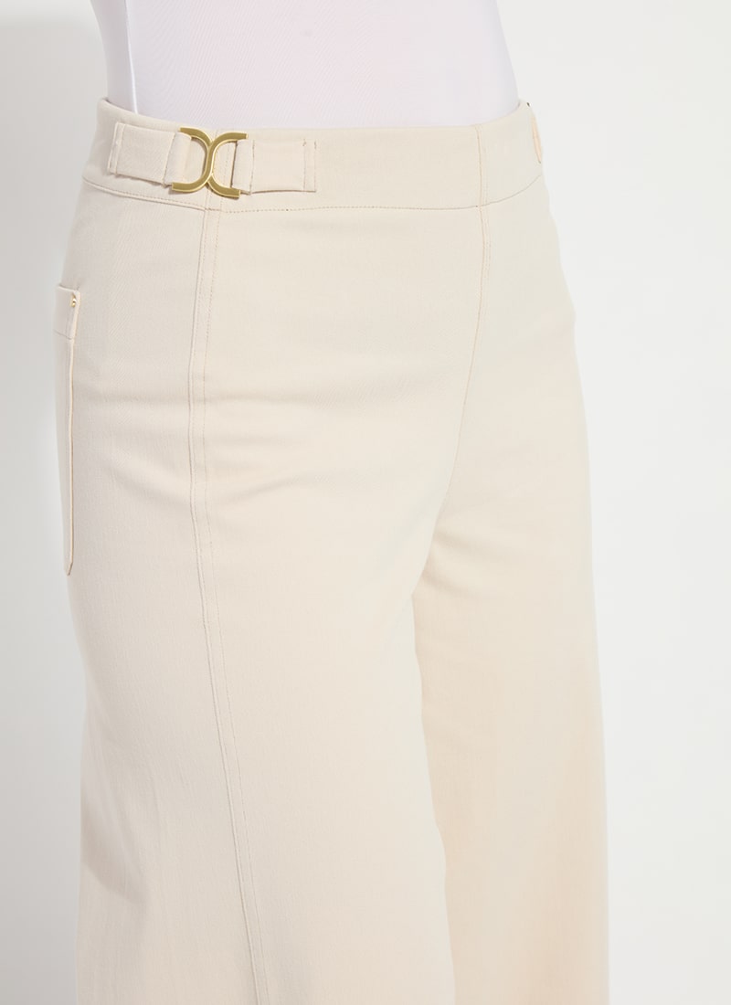 Nylah Detail Wide Leg Crop Pants Crisp Chino