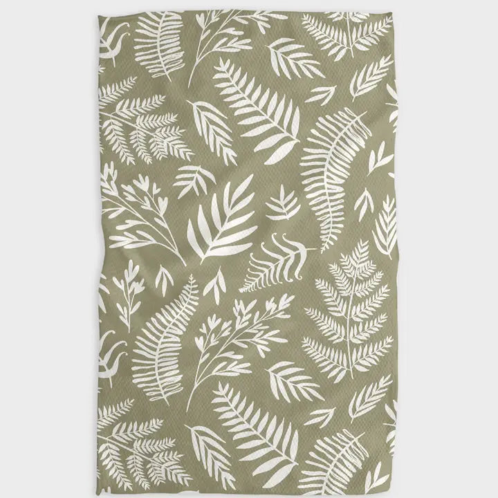 Geometry Tea Towel Olive Kitchen