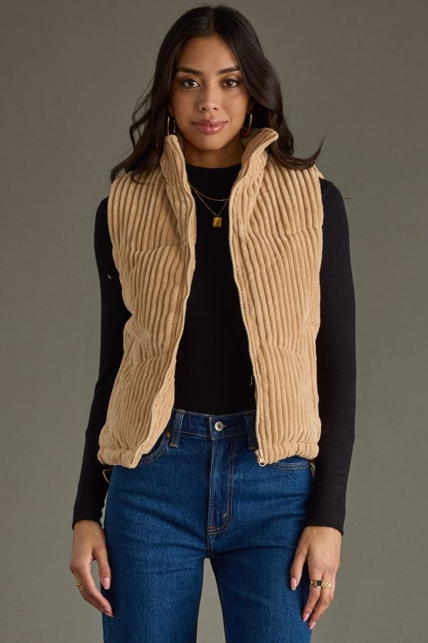 Ribbed Corduroy Vest Tan