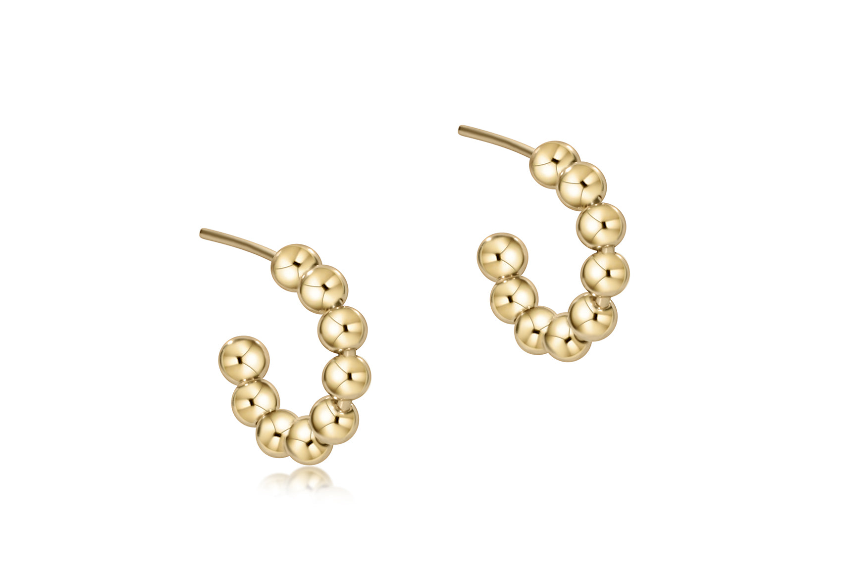 Beaded Classic 1.25" Post Hoop 4mm - Gold